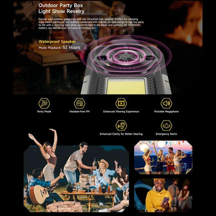 Ulefone Rugged Phone For Everyday Outdoor Activities waterproof speaker party mode long-lasting 12800mAh outdoor durability