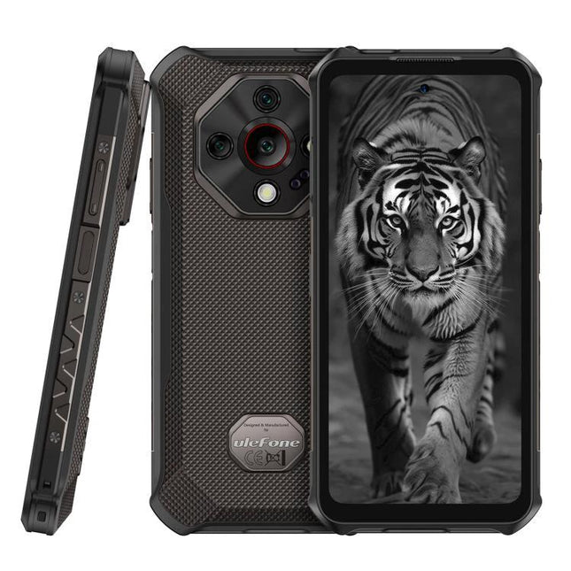 Ulefone Rugged Phone for Everyday Outdoor and Work Use showing rugged back, triple camera and long battery for construction and hiking