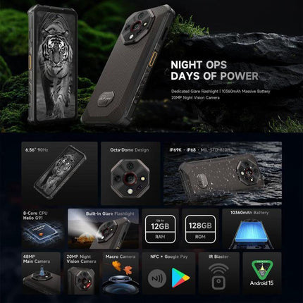 Ulefone Rugged Phone for Everyday Outdoor and Work Use – rugged smartphone with 10360mAh battery, night vision camera and durable IP69K design