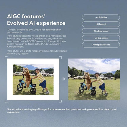 Essential Xiaomi Smartphone for Daily Communication and Media showcasing AIGC AI-enhanced photo features and simple daily use