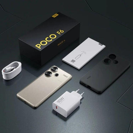 Essential Xiaomi Smartphone for Daily Communication and Media unboxed POCO F6 with charger, cable, case and manual