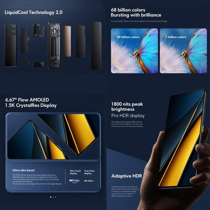 Xiaomi Smartphone for Everyday Connectivity and Tasks showcasing 6.67" Flow AMOLED display, LiquidCool Technology, and 1800 nits peak brightness
