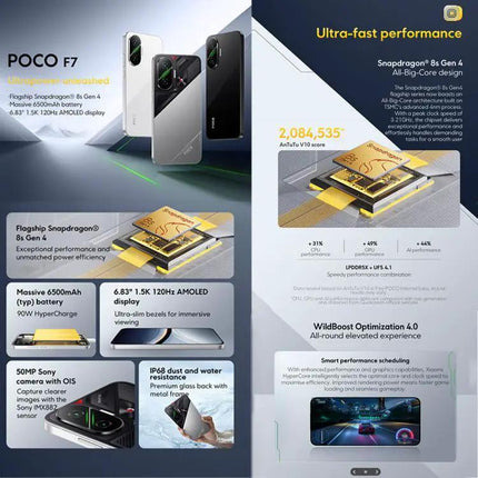 Xiaomi POCO F7 12GB 256GB 6.83in Snapdragon 8s 5G 6500mAh