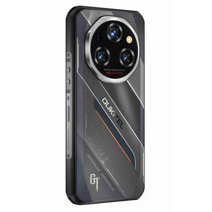Oukitel Rugged Phone for Everyday Outdoor Activities showing rugged black phone rear with triple camera, durable design and 11000mAh battery hint