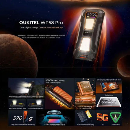 Oukitel WP58 Rugged Phone With Side Fingerprint Unlock
