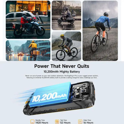 Ulefone RugKing 4 Pro Rugged Smartphone For Outdoor Use 6.56 Inch