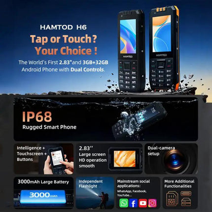 HAMTOD Rugged Compact Phone 2.8 Inch With SOS Button