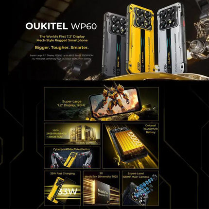 Oukitel WP60 Rugged 5G Phone 7.2in 8GB/256GB 10000mAh