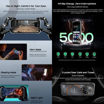 Blackview Rugged Smartphone 6.56 Inch, 8GB 128GB Storage