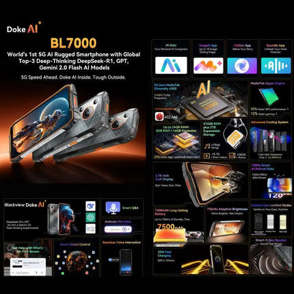 Blackview Rugged Phone 6.78 Inch 5G NFC For Outdoor Use 8GB