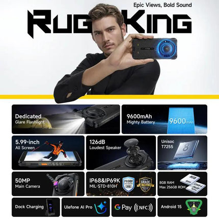Ulefone RugKing Rugged Smartphone 5.99 Inch Display For Outdoor Use