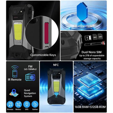 Unihertz Tank X Rugged 5G Projector Phone 16GB 512GB