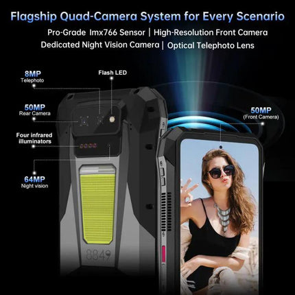 Unihertz Tank X Rugged 5G Projector Phone 16GB 512GB