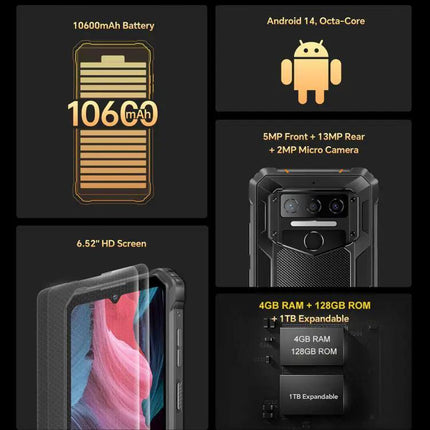 Oukitel Rugged Phone With 10600mAh Battery And 128GB Storage