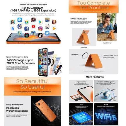 Blackview Oscal FLAT 3C Smartphone For Everyday Use With 6.56 Inch Screen