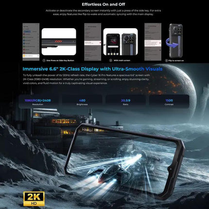 HOTWAV Cyper 16 Pro Rugged 5G Phone 8GB RAM 512GB ROM 6.6in