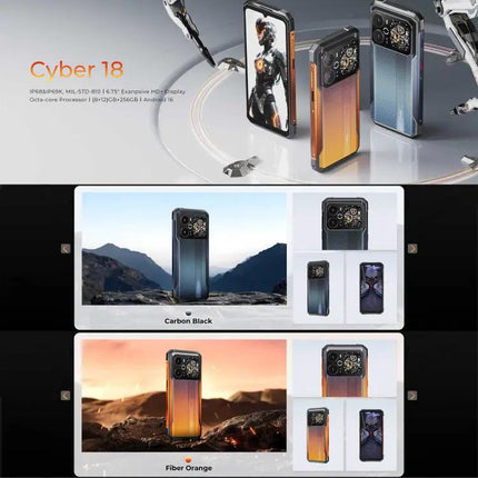 HOTWAV Cyber 18 Rugged Phone 8GB+256GB 6.75in Android 16