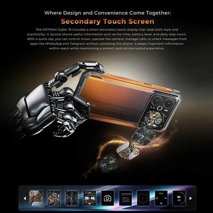 HOTWAV Cyber 18 Rugged Phone 8GB+256GB 6.75in Android 16