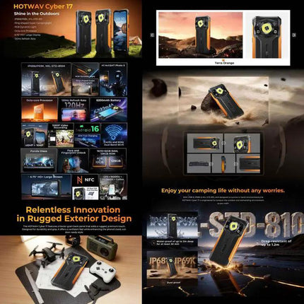 HOTWAV Cyber 17 Rugged Android 16 Phone 6GB RAM 128GB 6.75in