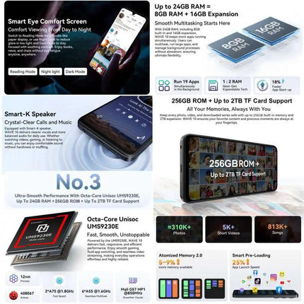 Blackview Wave 10 Smartphone 8GB/256GB 6.88in Android 16