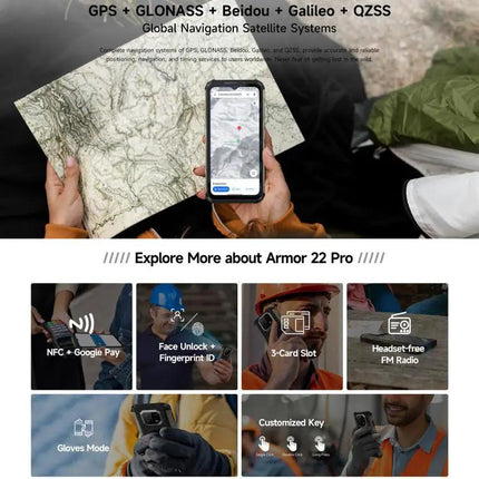 Ulefone Armor 22 Pro Rugged Phone 8GB RAM 128GB 6.58 Inch