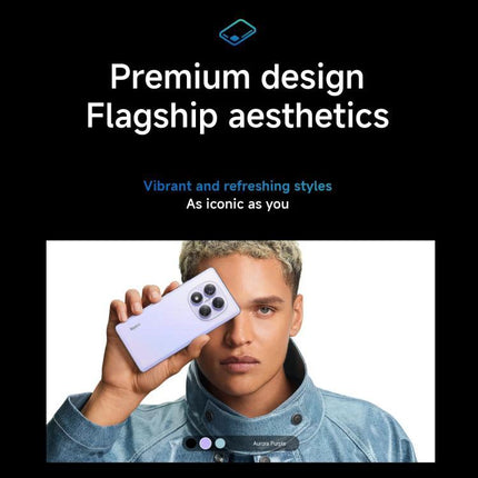 Xiaomi Redmi Note 14 Pro for Daily Communication and Connectivity shown in Aurora Purple held by model highlighting premium design