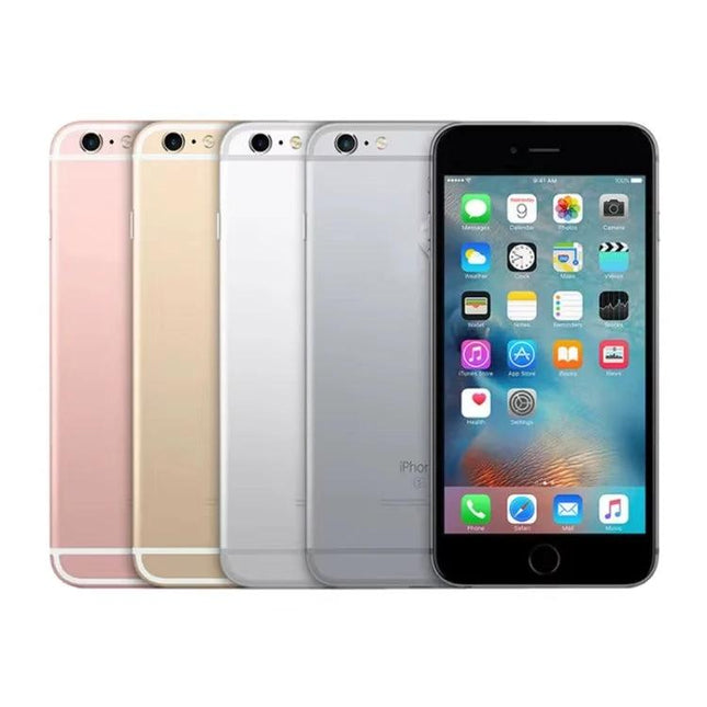 Pre-owned Apple iPhone 6 Plus 64GB Unlocked Mix Colors Used A Grade showing multiple color options and front display