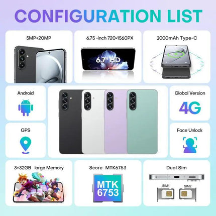 A56 Smartphone with 6.75-Inch Display for Everyday Communication
