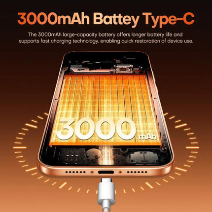 I17 Pro Max Android Smartphone for Everyday Use with Large Screen showing 3000mAh battery and Type-C charging port