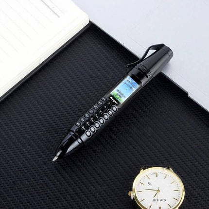 Clip-On Recording Pen for Audio Notes and Basic Communication - black clip-on voice recorder with keypad shown on desk