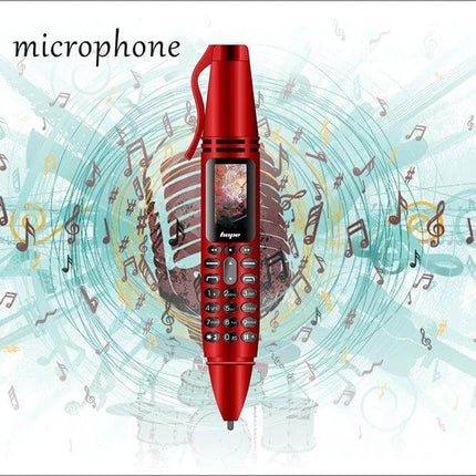 Clip-On Recording Pen for Audio Notes and Basic Communication - red clip-on pen voice recorder for meetings, students, travelers, 137x21mm, 27g