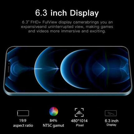 Secure Face Identification Smartphone for Everyday Use — 6.3 inch FHD+ display, 480×1014 pixel, 19:9 aspect, 84% NTSC gamut