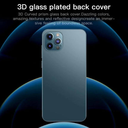Secure Face Identification Smartphone for Everyday Use showing sleek 3D glass plated back cover and triple camera array