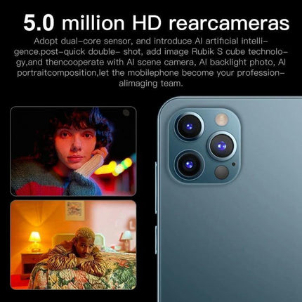 Secure Face Identification Smartphone for Everyday Use showcasing triple rear cameras and sample low-light portrait photos