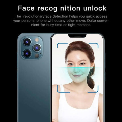Secure Face Identification Smartphone for Everyday Use - phone with face recognition unlock showing woman's face on screen