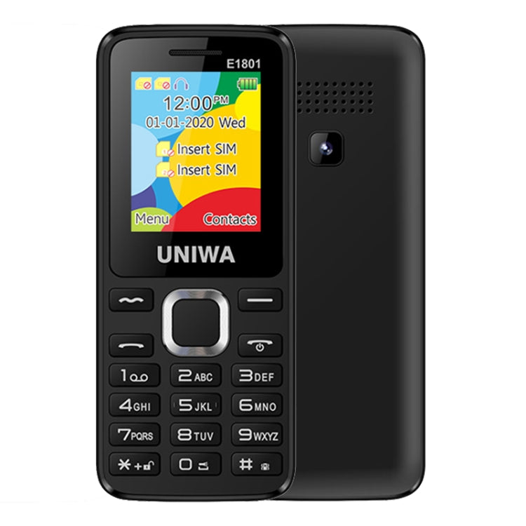 Téléphone portable UNIWA E1801, 1,77 pouces, batterie 800 mAh, 21 touches, prise en charge Bluetooth, FM, MP3, MP4, GSM, double SIM