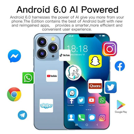 i13 Pro Max Android Smartphone with Face Recognition and Dual SIM