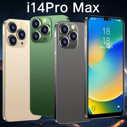 i14 Pro Max Smartphone for Everyday Use with Face Recognition - compact pocket-friendly phone with triple rear cameras and vibrant display
