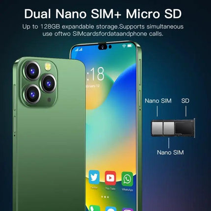 i14 Pro Max Smartphone for Everyday Use with Face Recognition