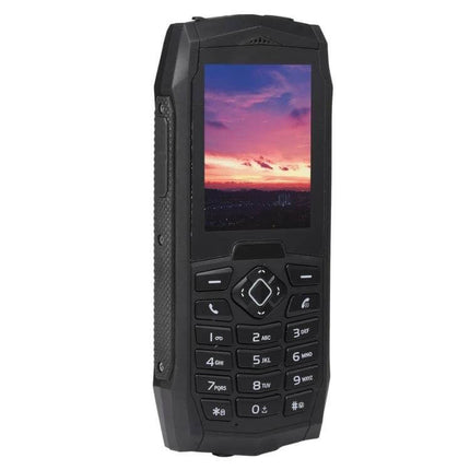 Durable Waterproof Shockproof Phone for Outdoor Protection with 2.4-inch screen and rugged keypad, black outdoor feature phone