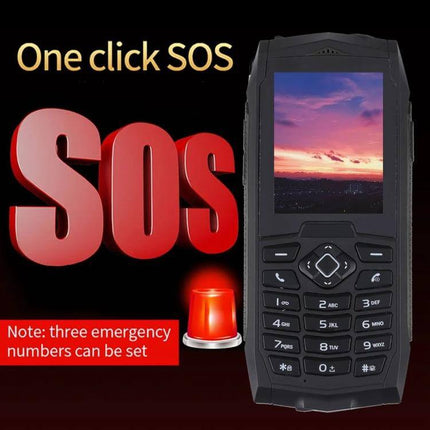 Durable Waterproof Shockproof Phone for Outdoor Protection with one-click SOS, large speaker and 2.4-inch screen for hiking and remote adventures