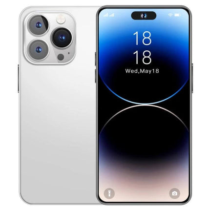 Facial Recognition Smartphone for Secure Daily Use - sleek silver phone with face unlock camera and dual rear lenses