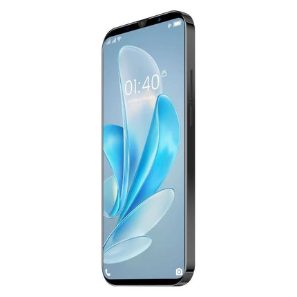 Practical Android Smartphone with Face Unlock for Daily Communication — slim black phone showing home screen and face unlock icon