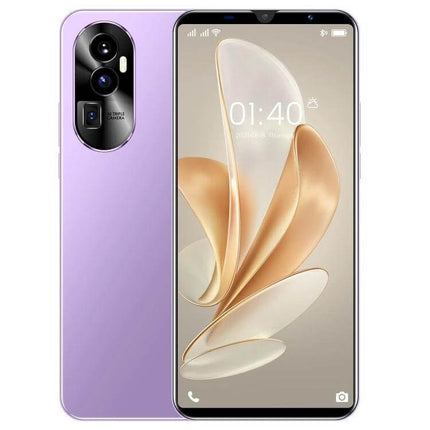 Practical Android Smartphone with Face Unlock for Daily Communication - slim purple phone with front display and rear dual camera