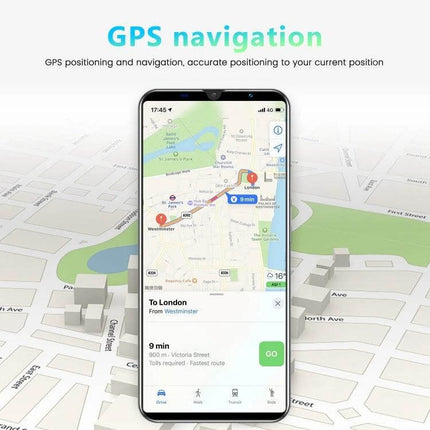 Practical Android Smartphone with Face Unlock for Daily Communication showing GPS navigation map on screen