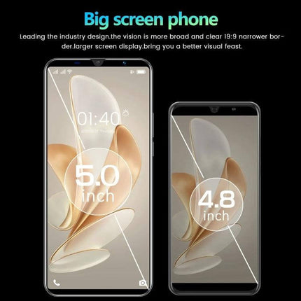 Practical Android Smartphone with Face Unlock for Daily Communication — 5.0-inch and 4.8-inch display comparison image
