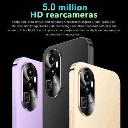 Practical Android Smartphone with Face Unlock for Daily Communication - triple-color phones showing 5.0 million HD rear cameras