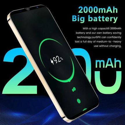 Practical Android Smartphone with Face Unlock for Daily Communication showing 2000mAh battery screen at 92% charge