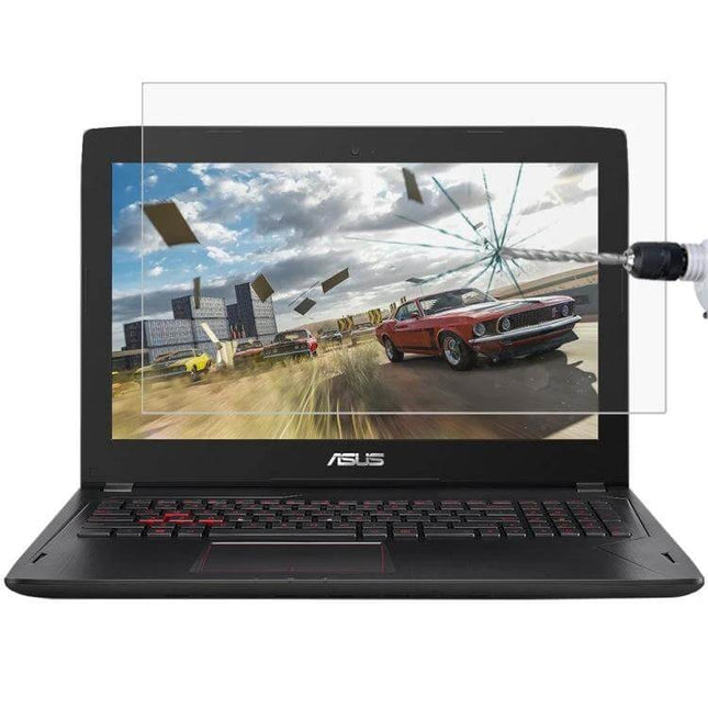 HD Tempered Glass Screen Protector for 15.6 Inch Laptops installed on laptop to reduce glare, smudges and protect display from cracks