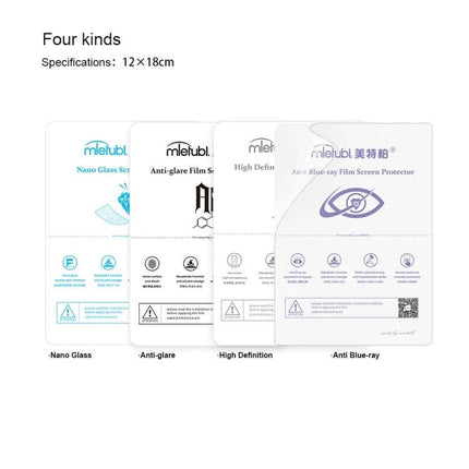 Anti-Blue Light TPU Hydrogel Screen Protectors for Phones, 50 Pack - four kinds display including Anti Blue-ray, Nano Glass, Anti-glare, High Definition